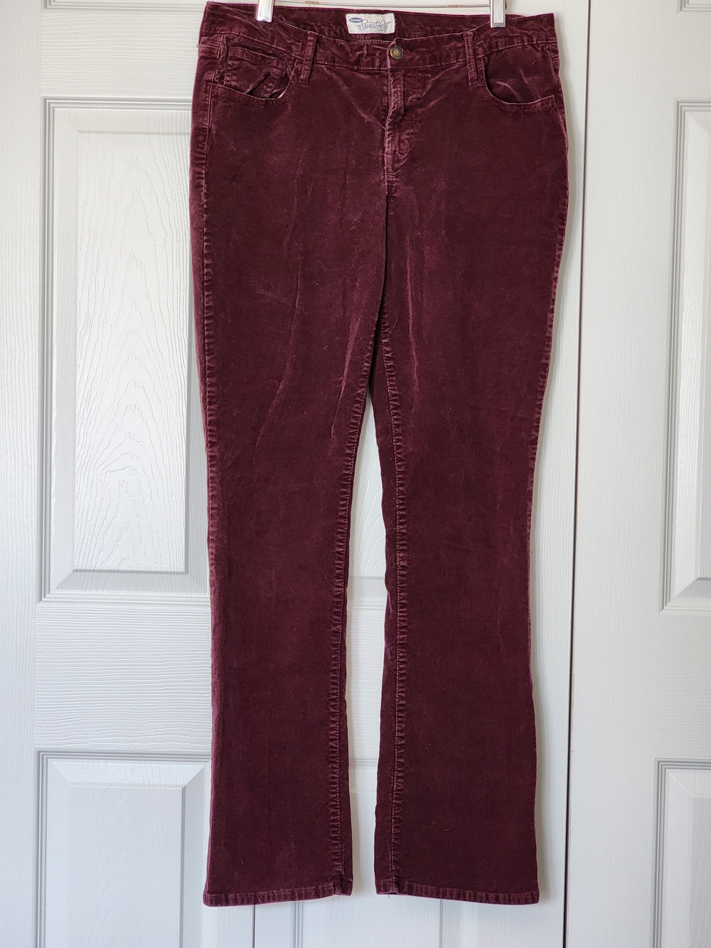 Old Navy Maroon Corduroy Boot Cut Pants 12 LONG - Picture 4 of 13